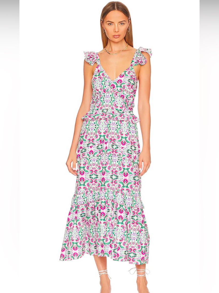 Nwt | Misa Los Angeles Morrison Floral Printed 100% Cotton Dress | Size M